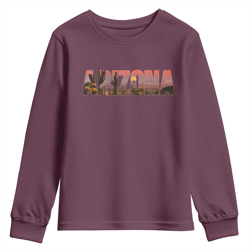 Arizona Photo Landscape Cactus Dessert Mountains Nature Youth Sweatshirt