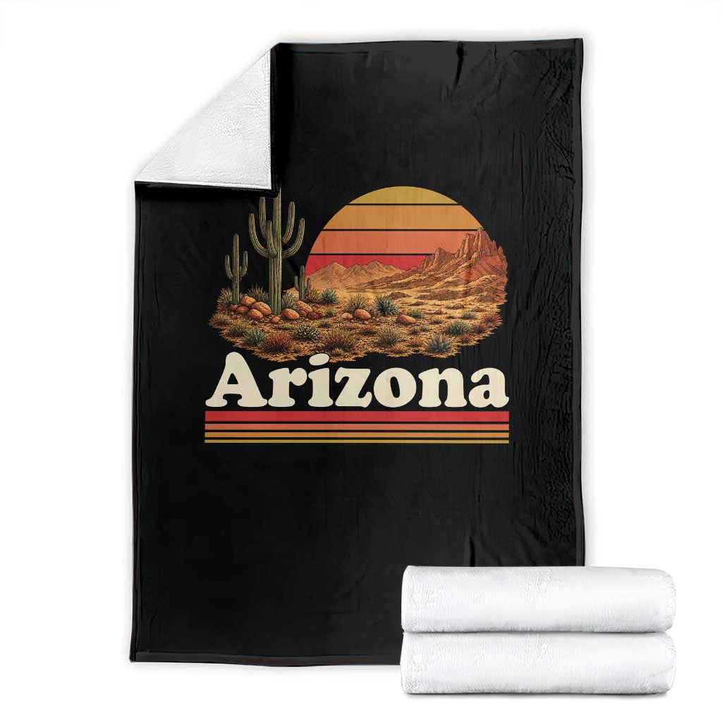 Arizona Desert Sunset Saguaro Cactus Mountains Nature Lover Throw Blanket TS14 Black Print Your Wear