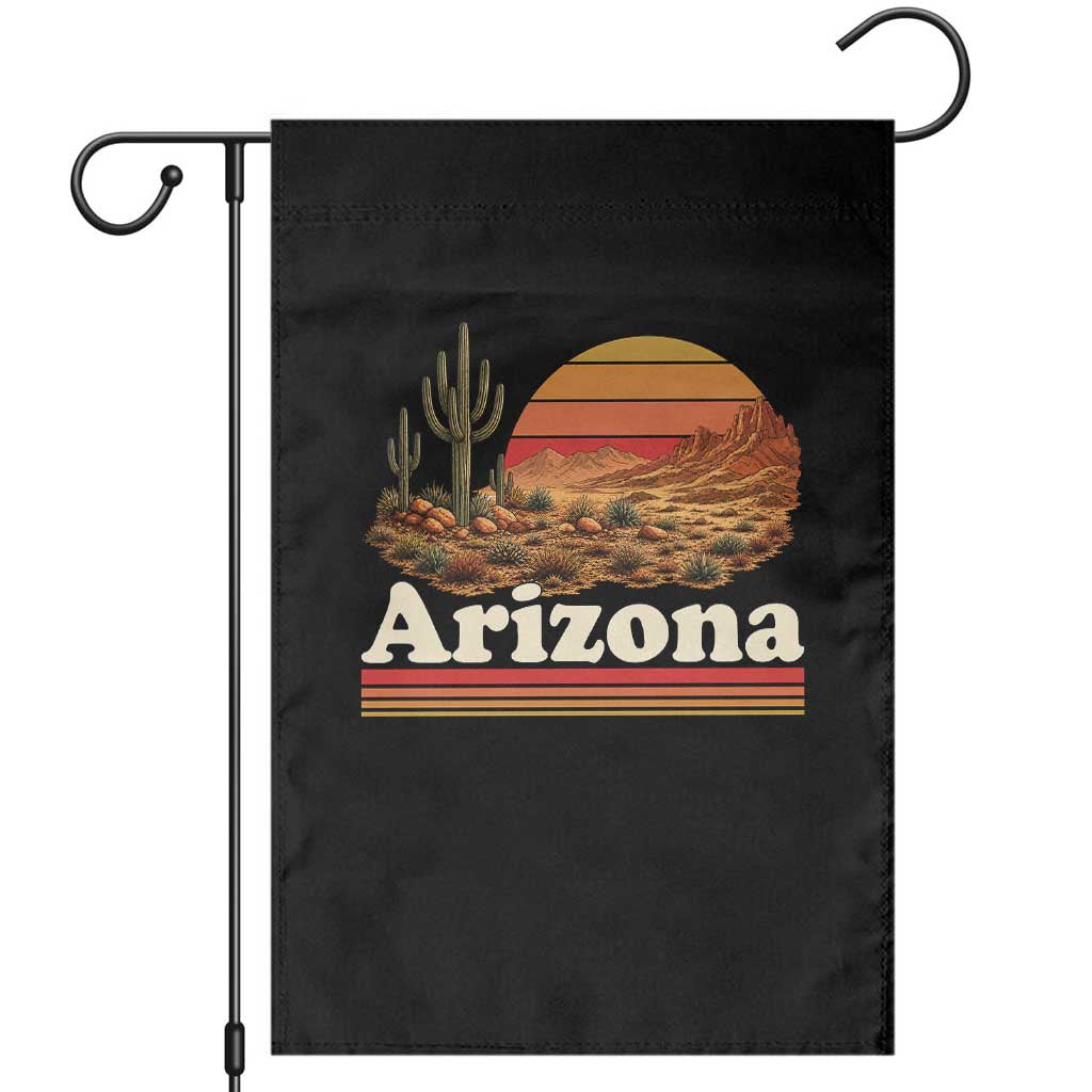 Arizona Desert Sunset Saguaro Cactus Mountains Nature Lover Garden Flag TS14 Black Print Your Wear