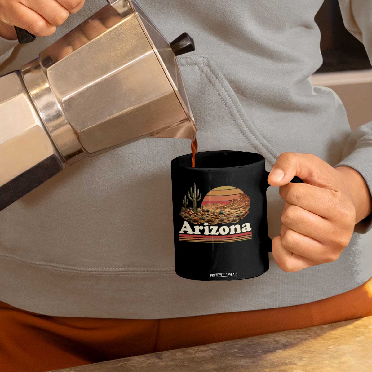 Arizona Desert Sunset Saguaro Cactus Mountains Nature Lover Coffee Mug