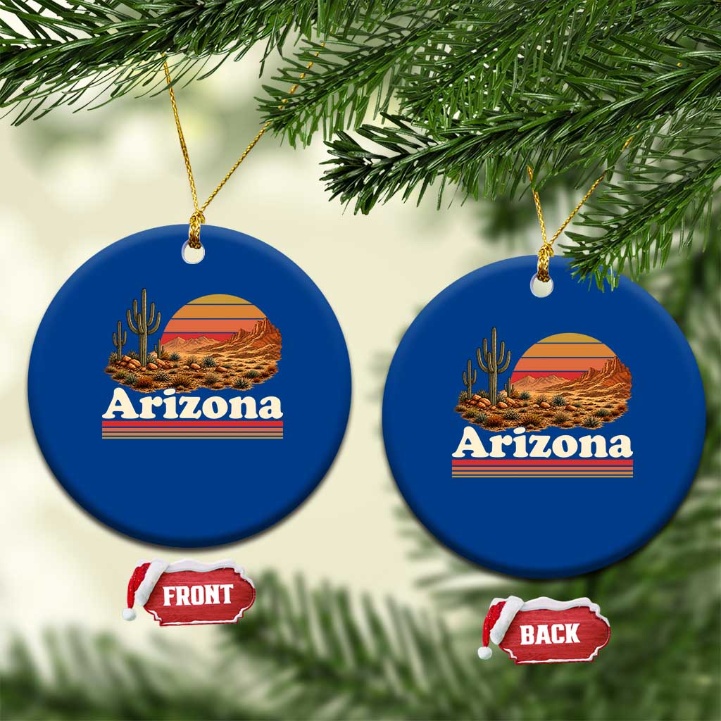 Arizona Desert Sunset Saguaro Cactus Mountains Nature Lover Ceramic Ornament