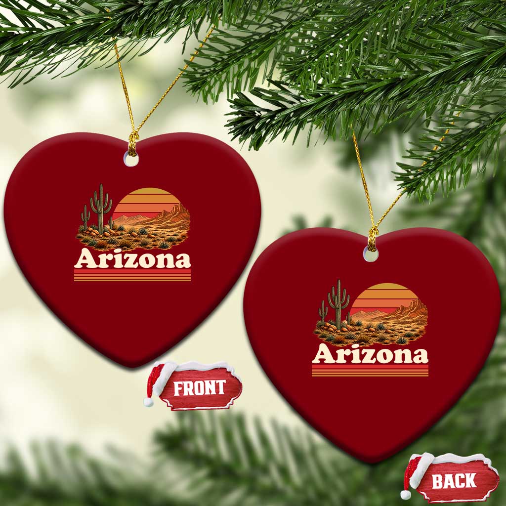 Arizona Desert Sunset Saguaro Cactus Mountains Nature Lover Ceramic Ornament