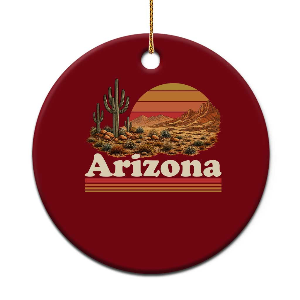 Arizona Desert Sunset Saguaro Cactus Mountains Nature Lover Ceramic Ornament TS14 1pc Red Print Your Wear