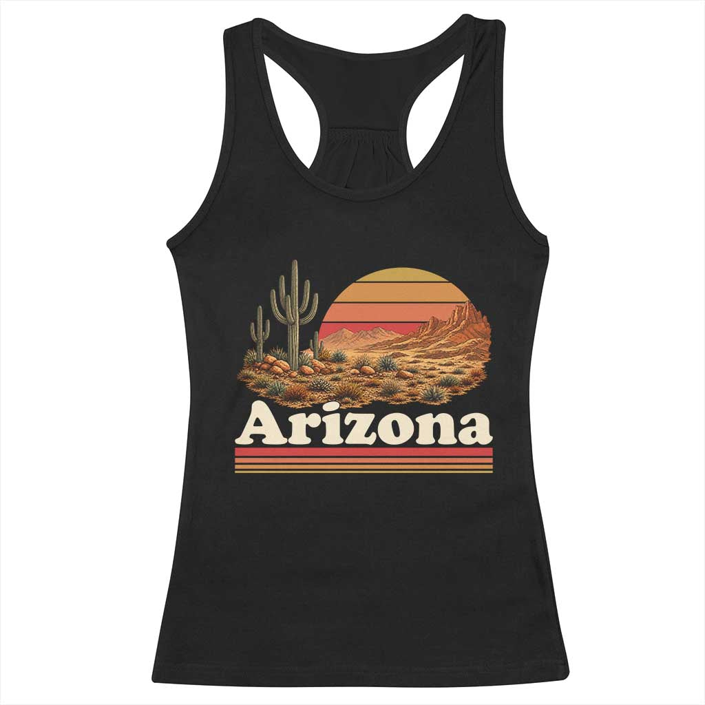 Arizona Desert Sunset Saguaro Cactus Mountains Nature Lover Racerback Tank Top