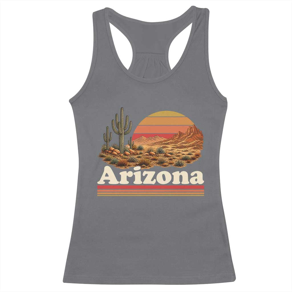 Arizona Desert Sunset Saguaro Cactus Mountains Nature Lover Racerback Tank Top