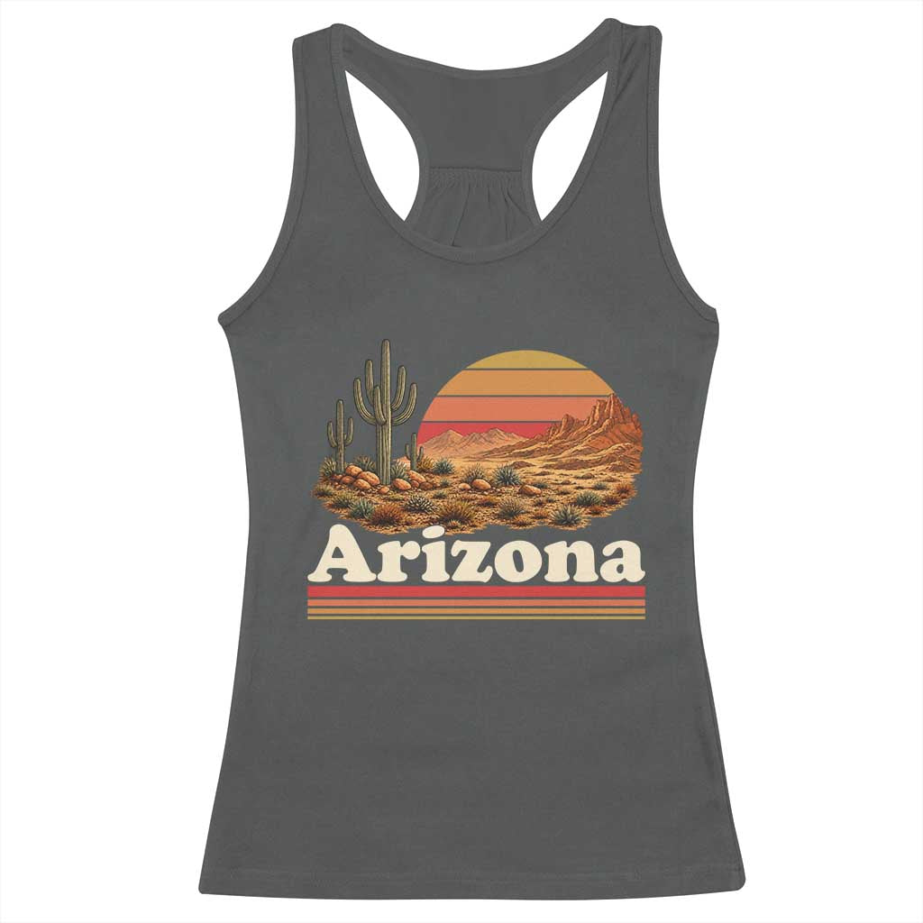 Arizona Desert Sunset Saguaro Cactus Mountains Nature Lover Racerback Tank Top