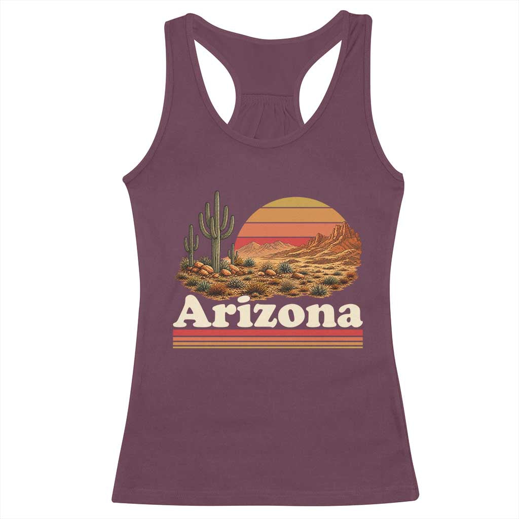 Arizona Desert Sunset Saguaro Cactus Mountains Nature Lover Racerback Tank Top