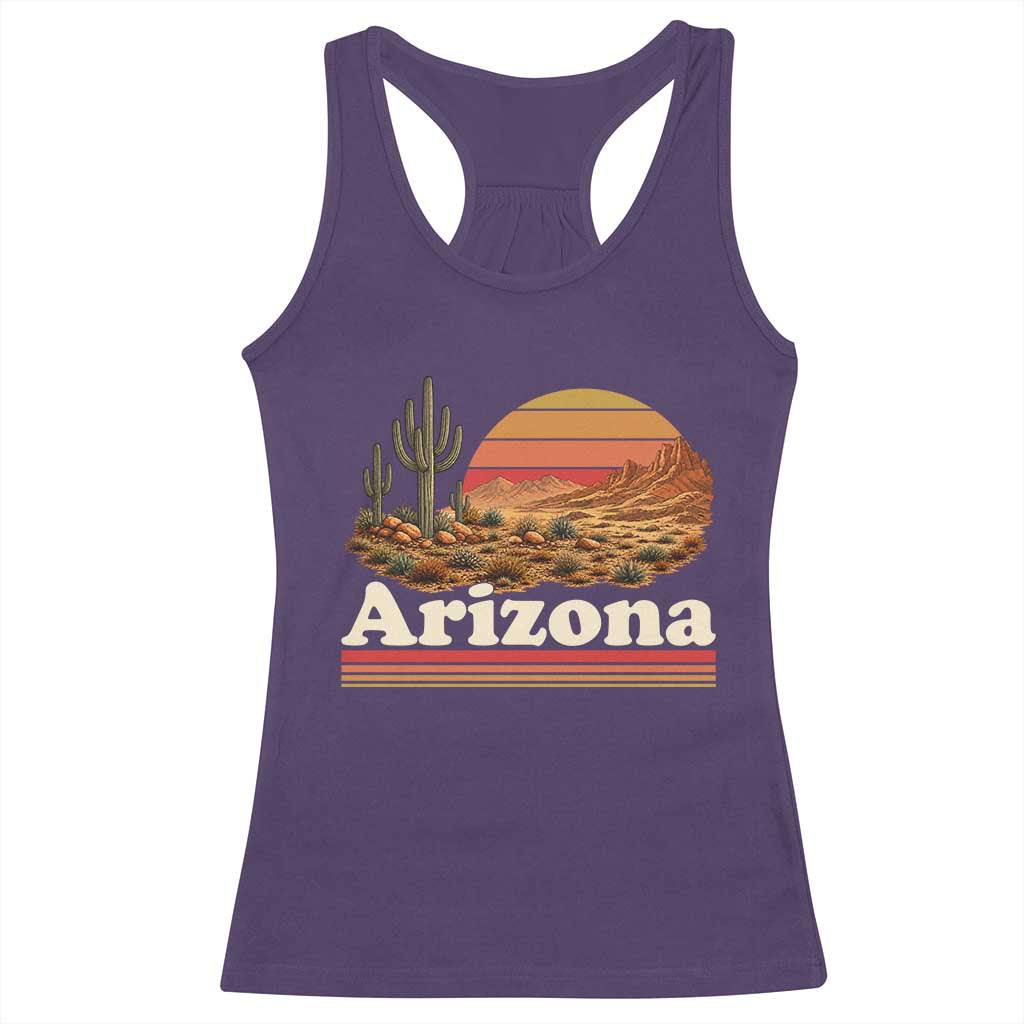Arizona Desert Sunset Saguaro Cactus Mountains Nature Lover Racerback Tank Top