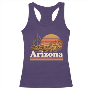Arizona Desert Sunset Saguaro Cactus Mountains Nature Lover Racerback Tank Top