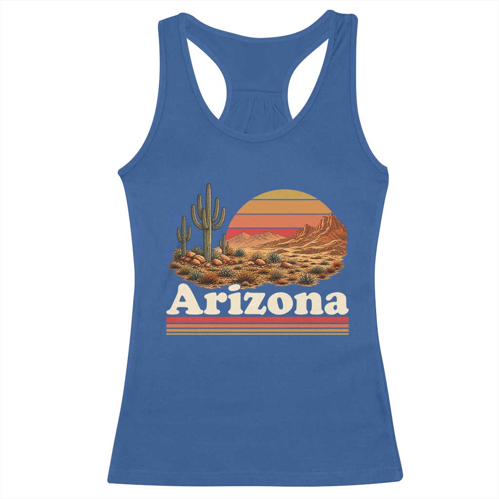 Arizona Desert Sunset Saguaro Cactus Mountains Nature Lover Racerback Tank Top