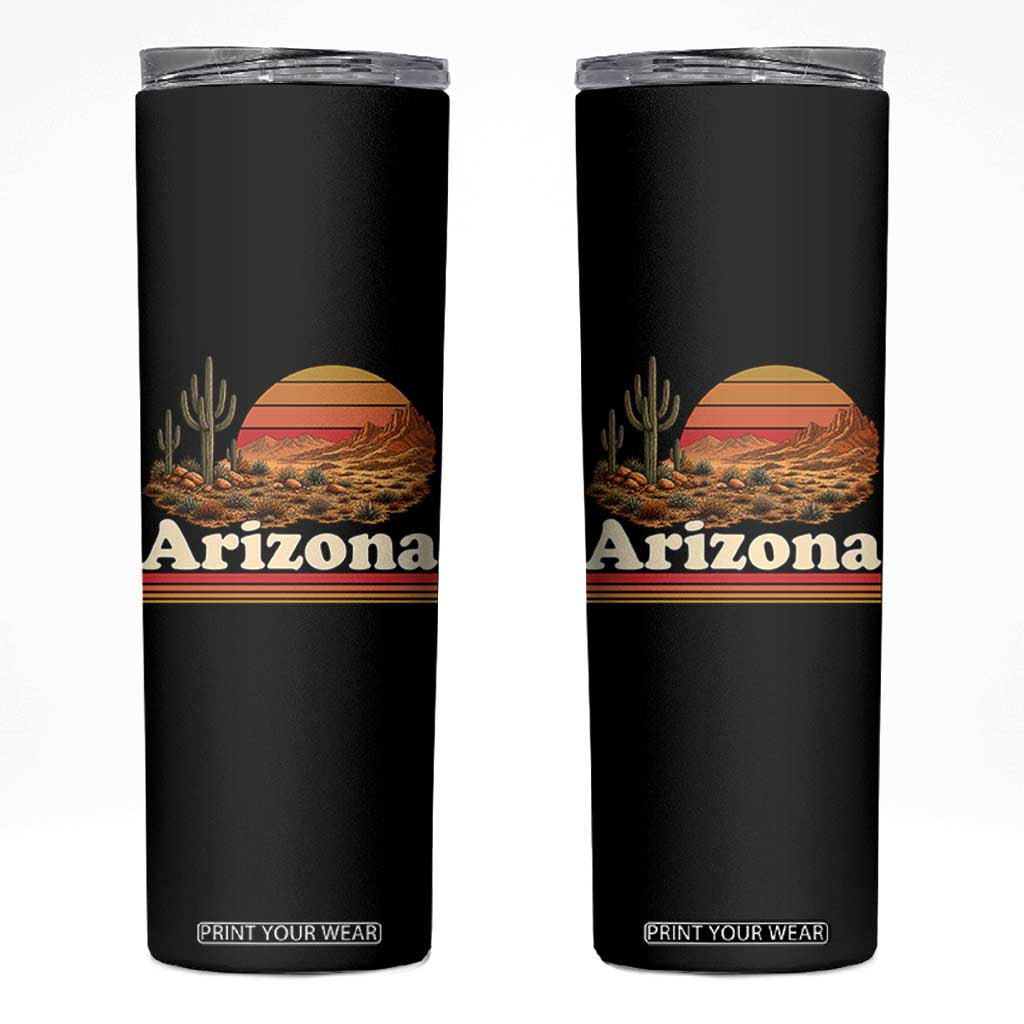 Arizona Desert Sunset Saguaro Cactus Mountains Nature Lover Skinny Tumbler