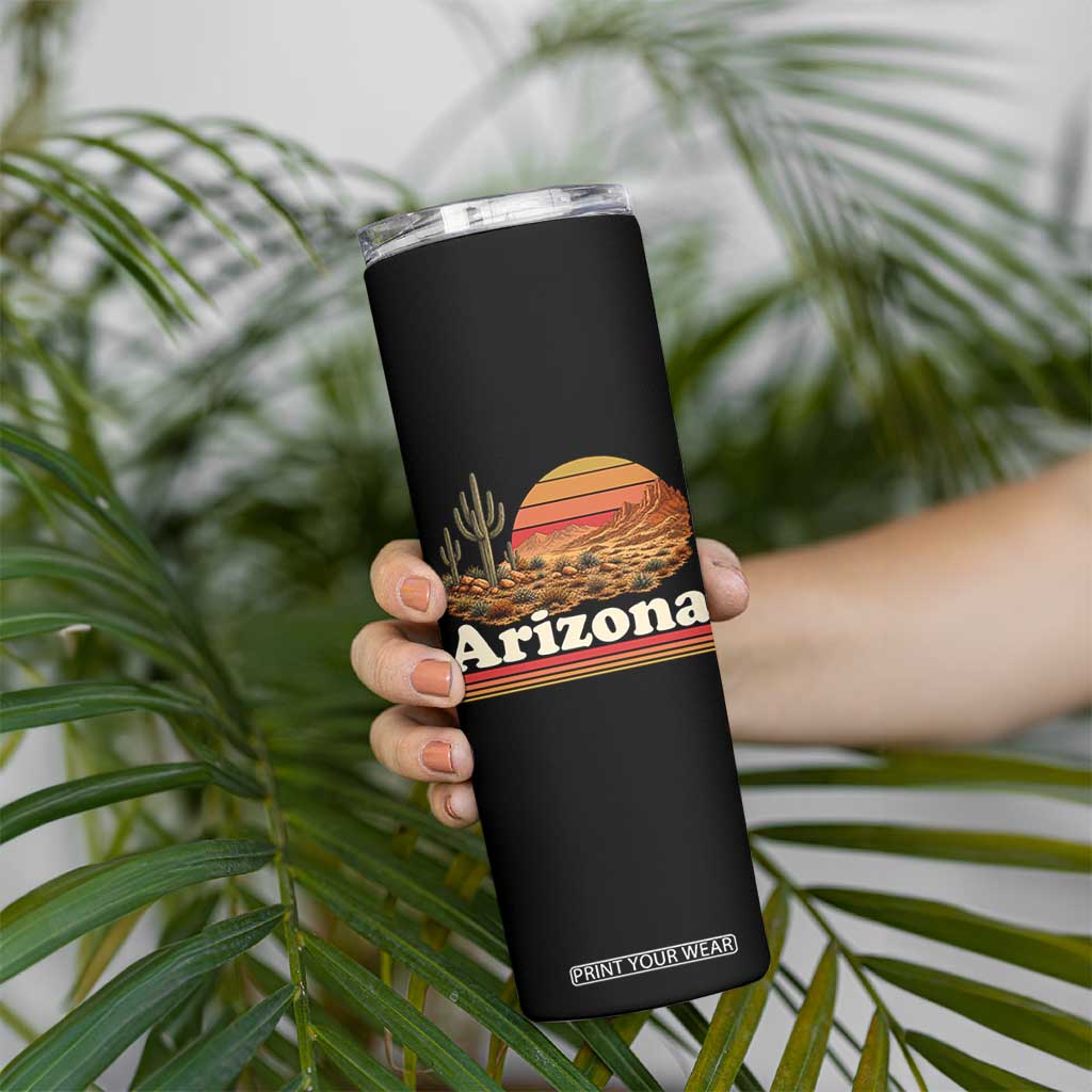 Arizona Desert Sunset Saguaro Cactus Mountains Nature Lover Skinny Tumbler