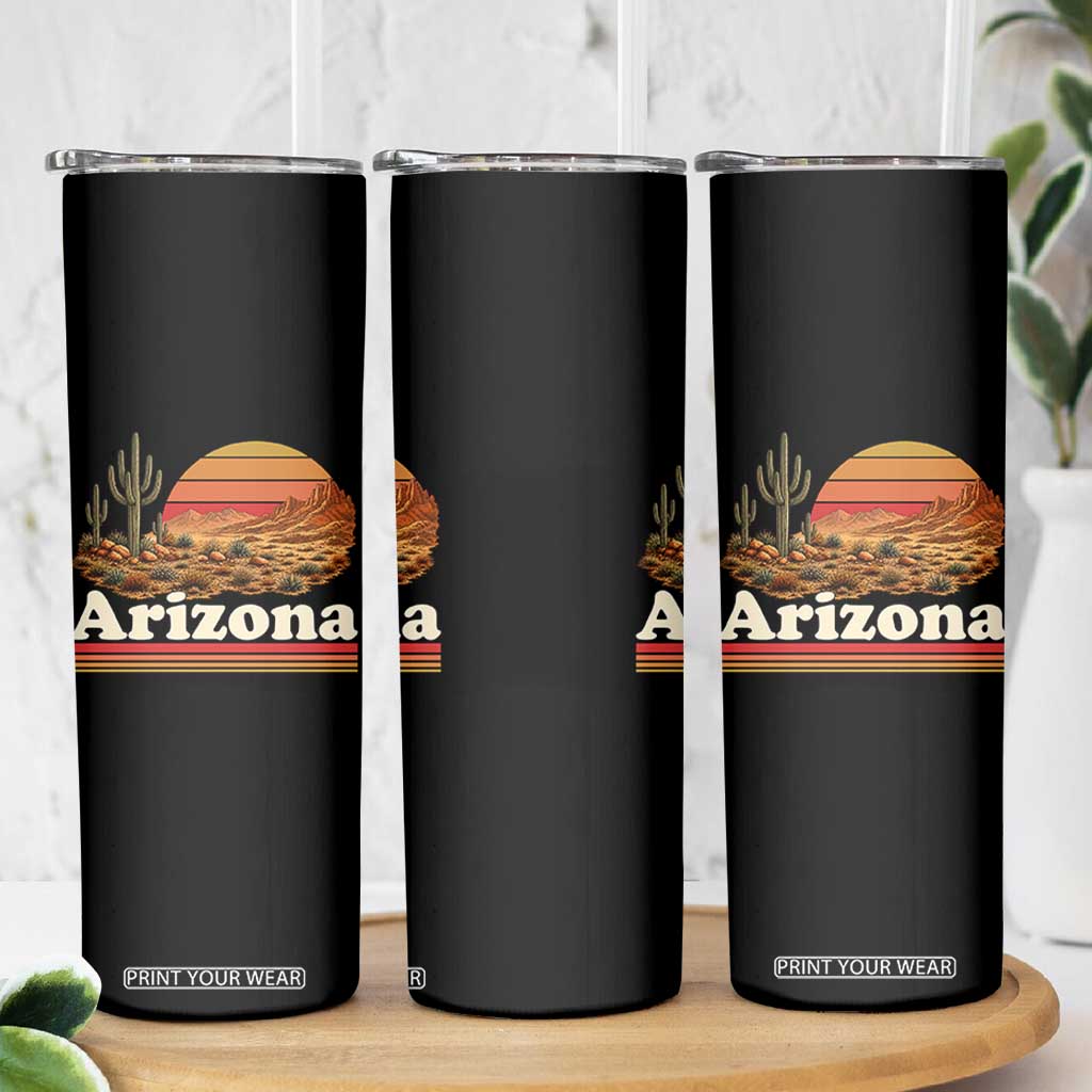 Arizona Desert Sunset Saguaro Cactus Mountains Nature Lover Skinny Tumbler