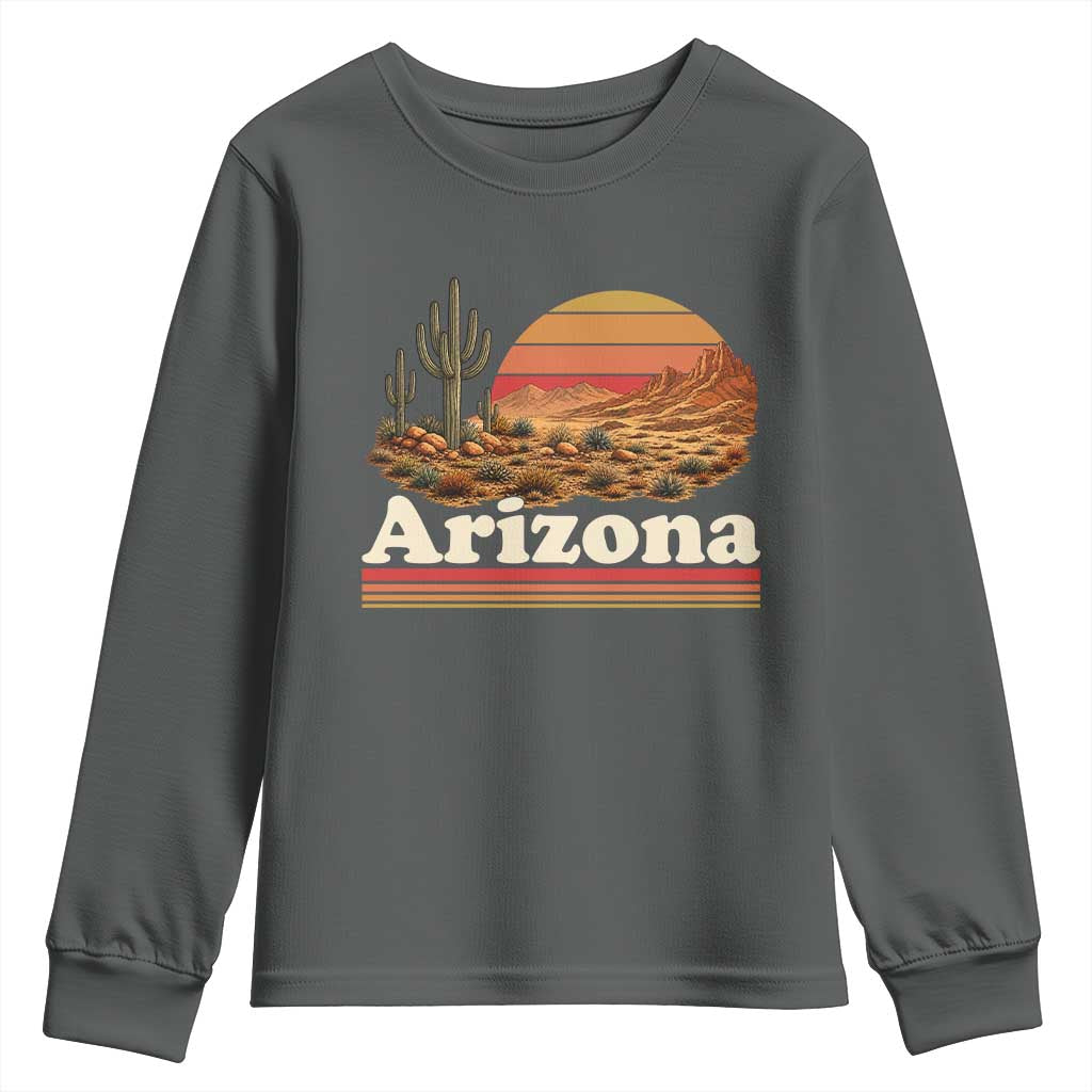 Arizona Desert Sunset Saguaro Cactus Mountains Nature Lover Youth Sweatshirt