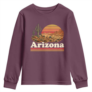Arizona Desert Sunset Saguaro Cactus Mountains Nature Lover Youth Sweatshirt