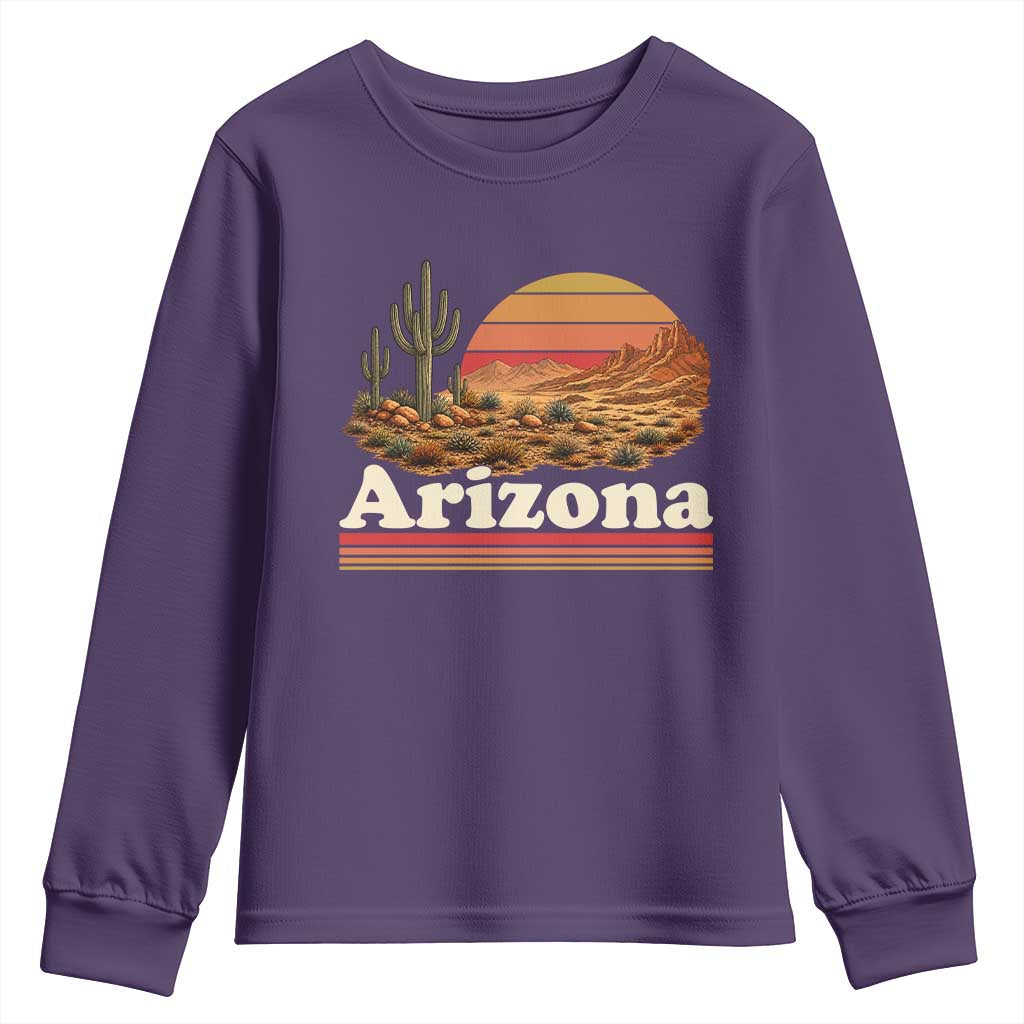 Arizona Desert Sunset Saguaro Cactus Mountains Nature Lover Youth Sweatshirt