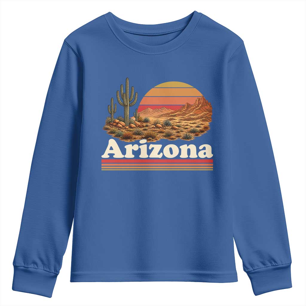 Arizona Desert Sunset Saguaro Cactus Mountains Nature Lover Youth Sweatshirt