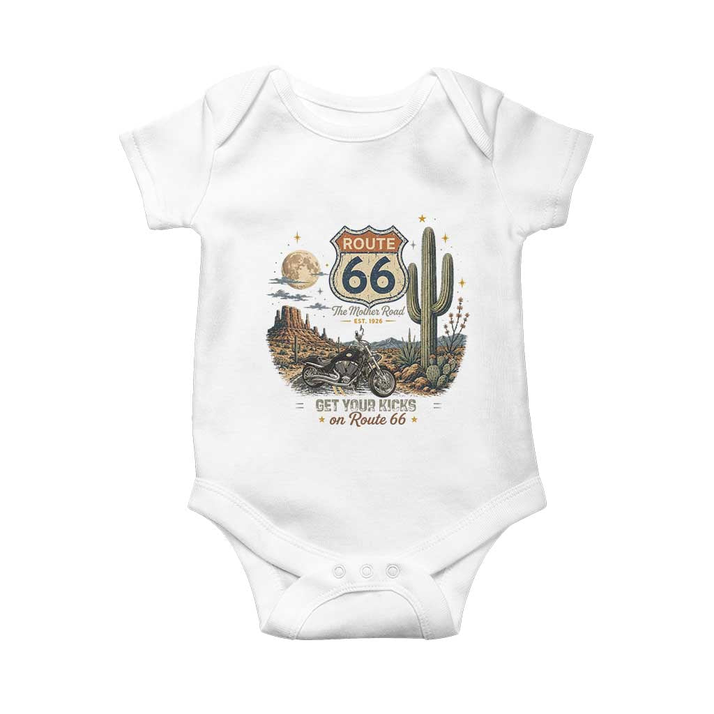Route Highway 66 Get Your Kicks Centennial Road Trip Baby Onesie Vintage 1976 American Cruiser Motorcycle Lover 100th Anniversary Gift TS14 White Print Your Wear