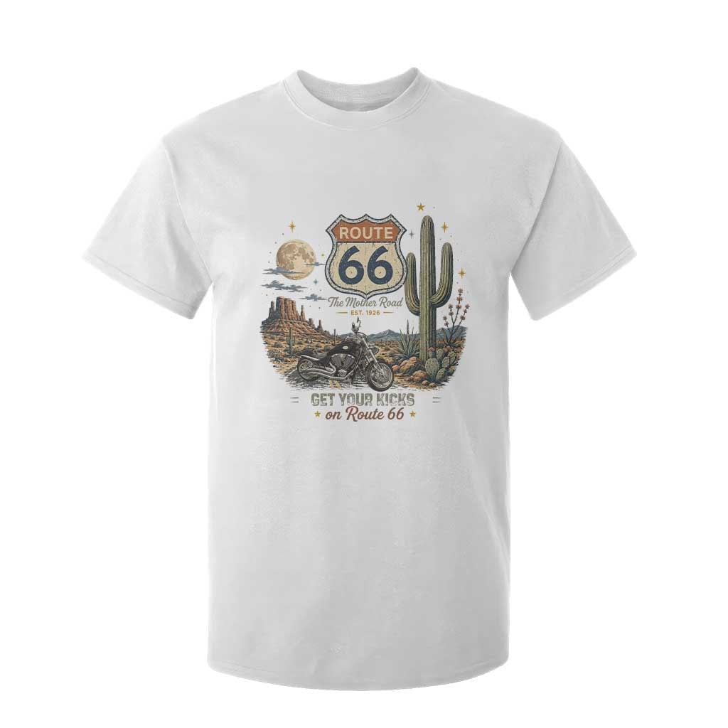 Highway 66 Get Your Kicks Centennial Road Trip T Shirt For Kid Vintage 1976 American Cruiser Motorcycle Lover 100th Anniversary Gift TS14 White Print Your Wear