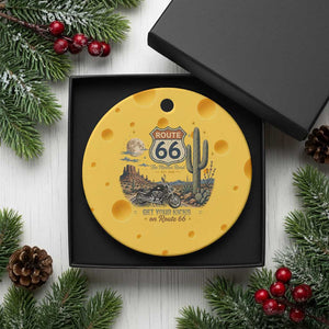 Highway 66 Get Your Kicks Centennial Road Trip Ceramic Ornament Vintage 1976 American Cruiser Motorcycle Lover 100th Anniversary Gift