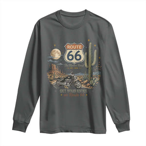 Highway 66 Get Your Kicks Centennial Road Trip Long Sleeve Shirt Vintage 1976 American Cruiser Motorcycle Lover 100th Anniversary Gift