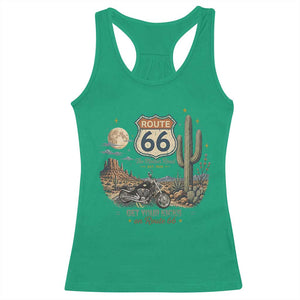 Highway 66 Get Your Kicks Centennial Road Trip Racerback Tank Top Vintage 1976 American Cruiser Motorcycle Lover 100th Anniversary Gift