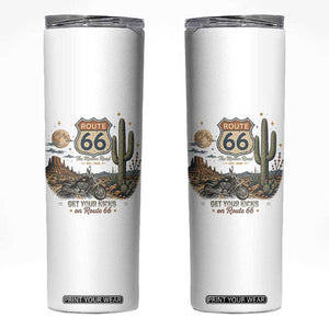Highway 66 Get Your Kicks Centennial Road Trip Skinny Tumbler Vintage 1976 American Cruiser Motorcycle Lover 100th Anniversary Gift