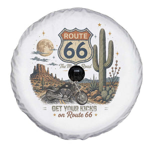 Highway 66 Get Your Kicks Centennial Road Trip Spare Tire Cover Vintage 1976 American Cruiser Motorcycle Lover 100th Anniversary Gift