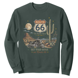 Highway 66 Get Your Kicks Centennial Road Trip Sweatshirt Vintage 1976 American Cruiser Motorcycle Lover 100th Anniversary Gift