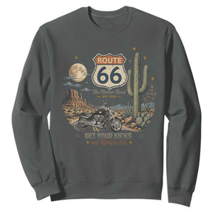 Highway 66 Get Your Kicks Centennial Road Trip Sweatshirt Vintage 1976 American Cruiser Motorcycle Lover 100th Anniversary Gift