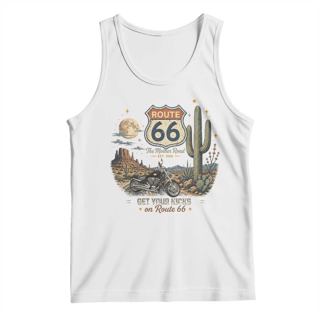 Route Highway 66 Get Your Kicks Centennial Road Trip Tank Top Vintage 1976 American Cruiser Motorcycle Lover 100th Anniversary Gift TS14 White Print Your Wear