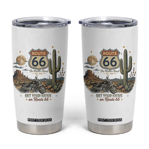 Highway 66 Get Your Kicks Centennial Road Trip Tumbler Cup Vintage 1976 American Cruiser Motorcycle Lover 100th Anniversary Gift