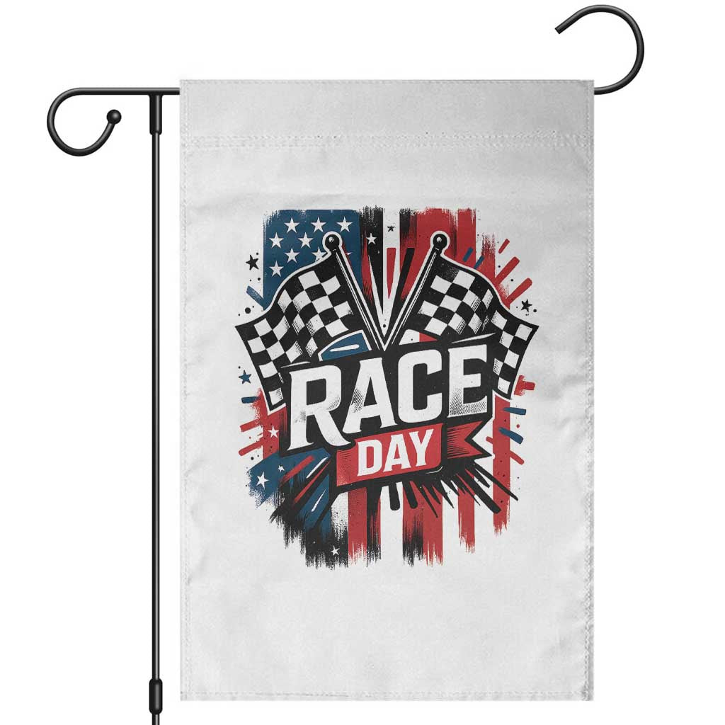 Checkered Flag Racing Garden Flag Race Day Team Lover TS14 White Print Your Wear