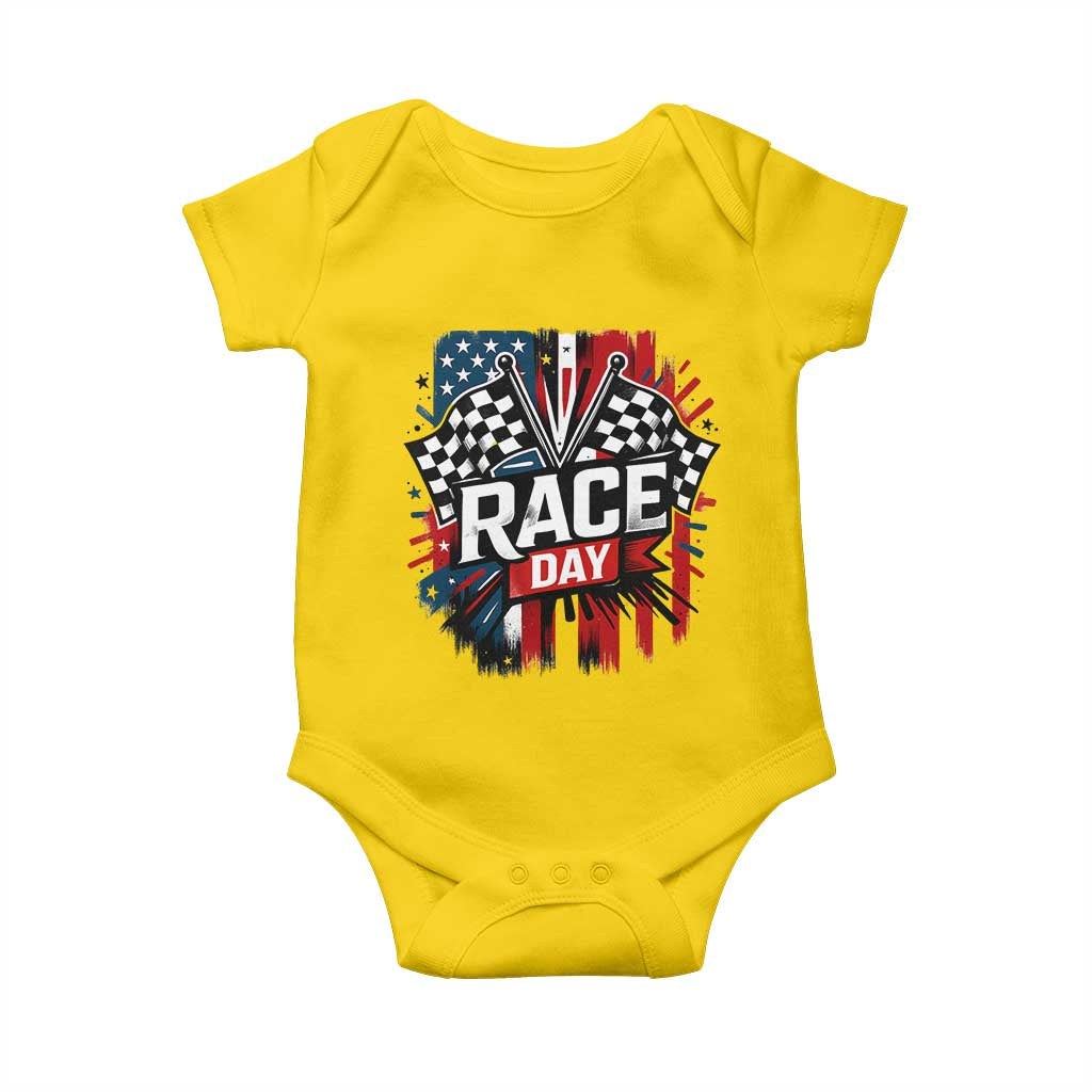 Checkered Flag Racing Baby Onesie Race Day Team Lover TS14 Daisy Print Your Wear