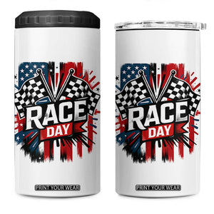 Checkered Flag Racing 4 in 1 Can Cooler Tumbler Race Day Team Lover TS14 One Size: 16 oz White Print Your Wear