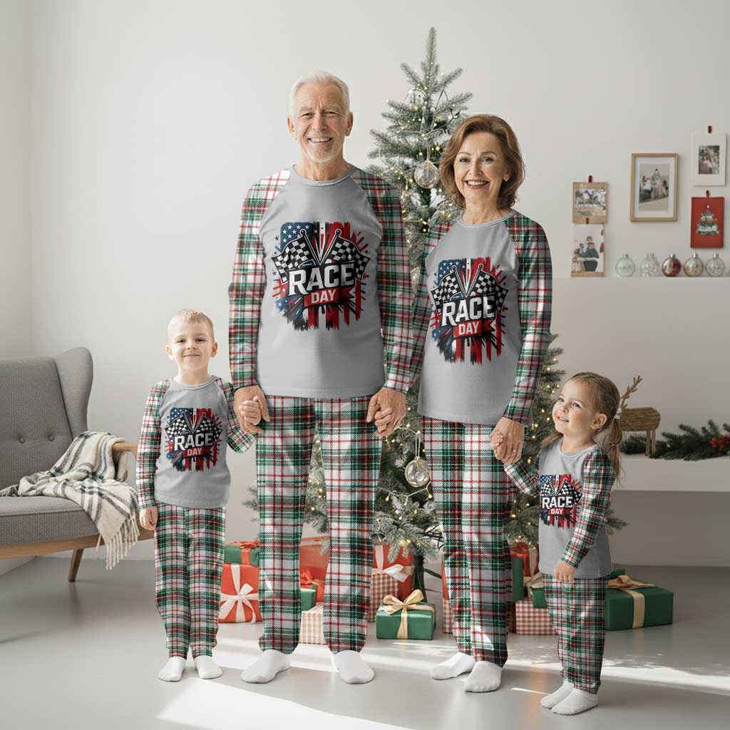 Checkered Flag Racing Plaid Pajama Set Race Day Team Lover TS14 Christmas Plaid Print Your Wear