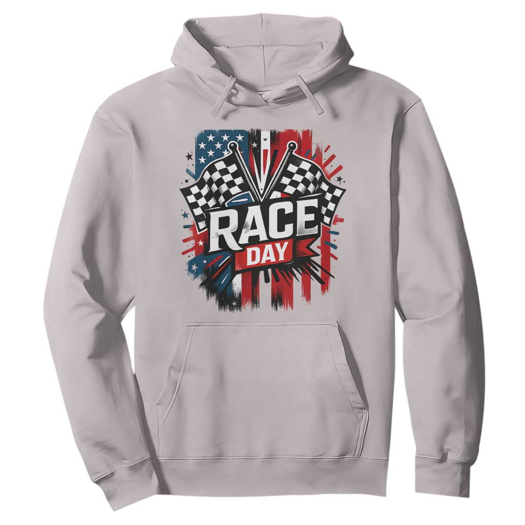Checkered Flag Racing Hoodie Race Day Team Lover TS14 Ice Gray Print Your Wear