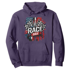 Checkered Flag Racing Hoodie Race Day Team Lover TS14 Purple Print Your Wear