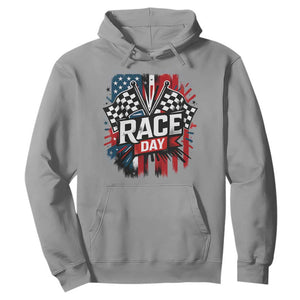 Checkered Flag Racing Hoodie Race Day Team Lover TS14 Sport Gray Print Your Wear