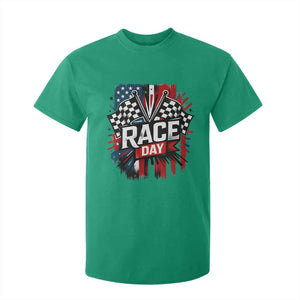 Checkered Flag Racing T Shirt For Kid Race Day Team Lover TS14 Irish Green Print Your Wear