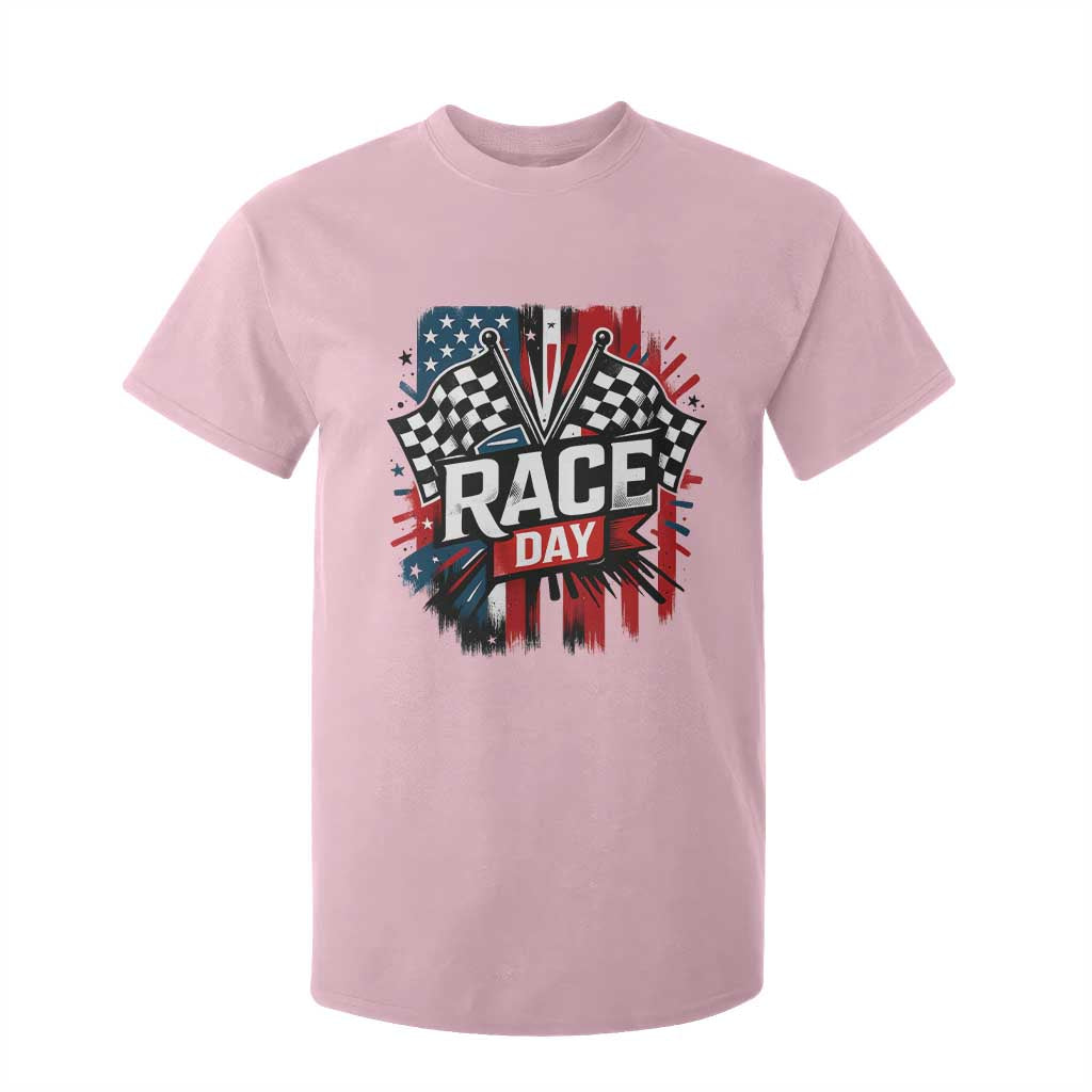 Checkered Flag Racing T Shirt For Kid Race Day Team Lover TS14 Light Pink Print Your Wear