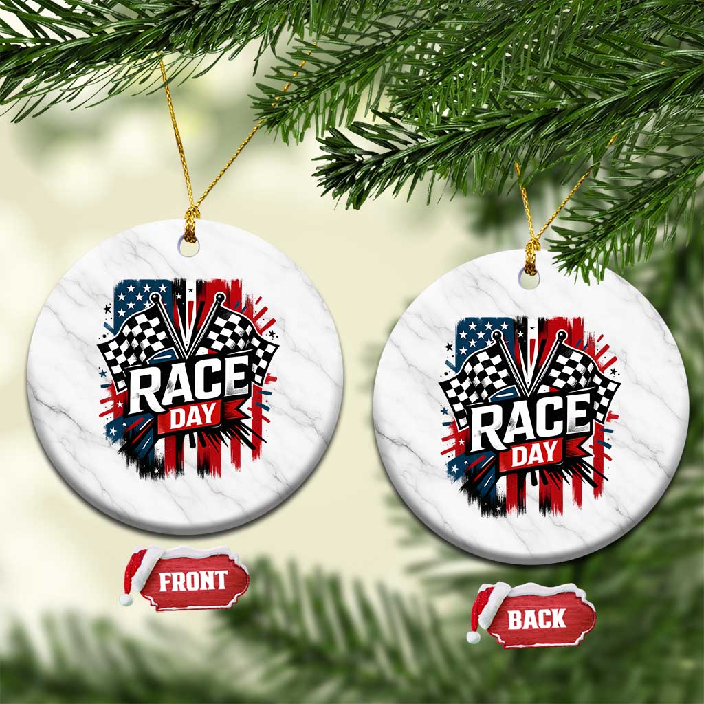 Checkered Flag Racing Ceramic Ornament Race Day Team Lover TS14 1pc White Marble Print Your Wear