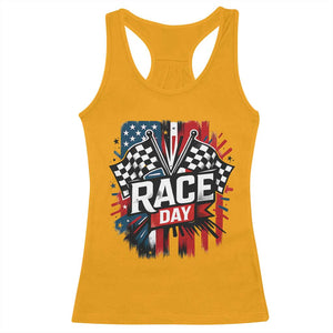 Checkered Flag Racing Racerback Tank Top Race Day Team Lover TS14 Gold Print Your Wear