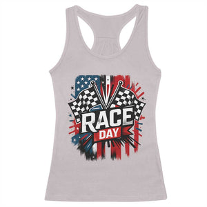 Checkered Flag Racing Racerback Tank Top Race Day Team Lover TS14 Ice Gray Print Your Wear