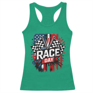 Checkered Flag Racing Racerback Tank Top Race Day Team Lover TS14 Irish Green Print Your Wear