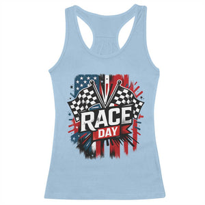 Checkered Flag Racing Racerback Tank Top Race Day Team Lover TS14 Light Blue Print Your Wear