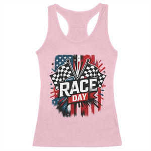 Checkered Flag Racing Racerback Tank Top Race Day Team Lover TS14 Light Pink Print Your Wear