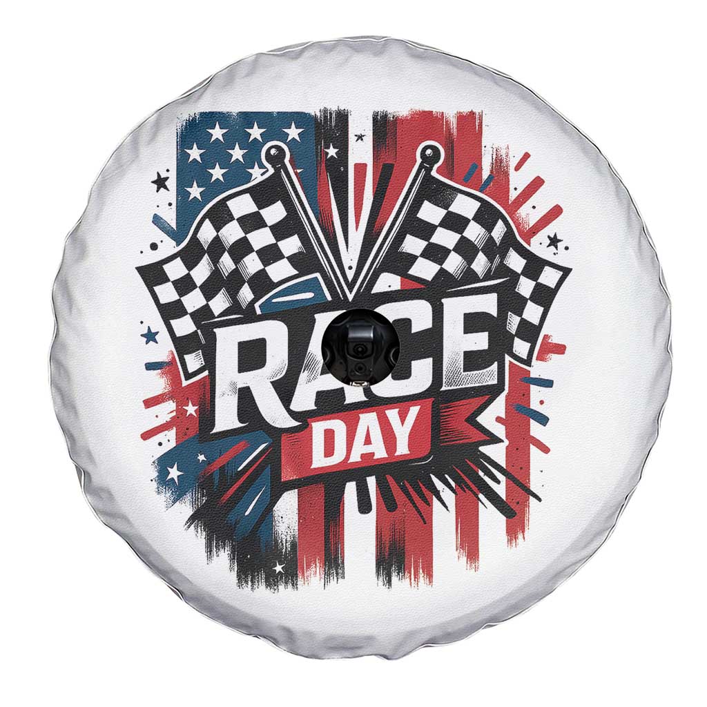 Checkered Flag Racing Spare Tire Cover Race Day Team Lover TS14 Print Your Wear