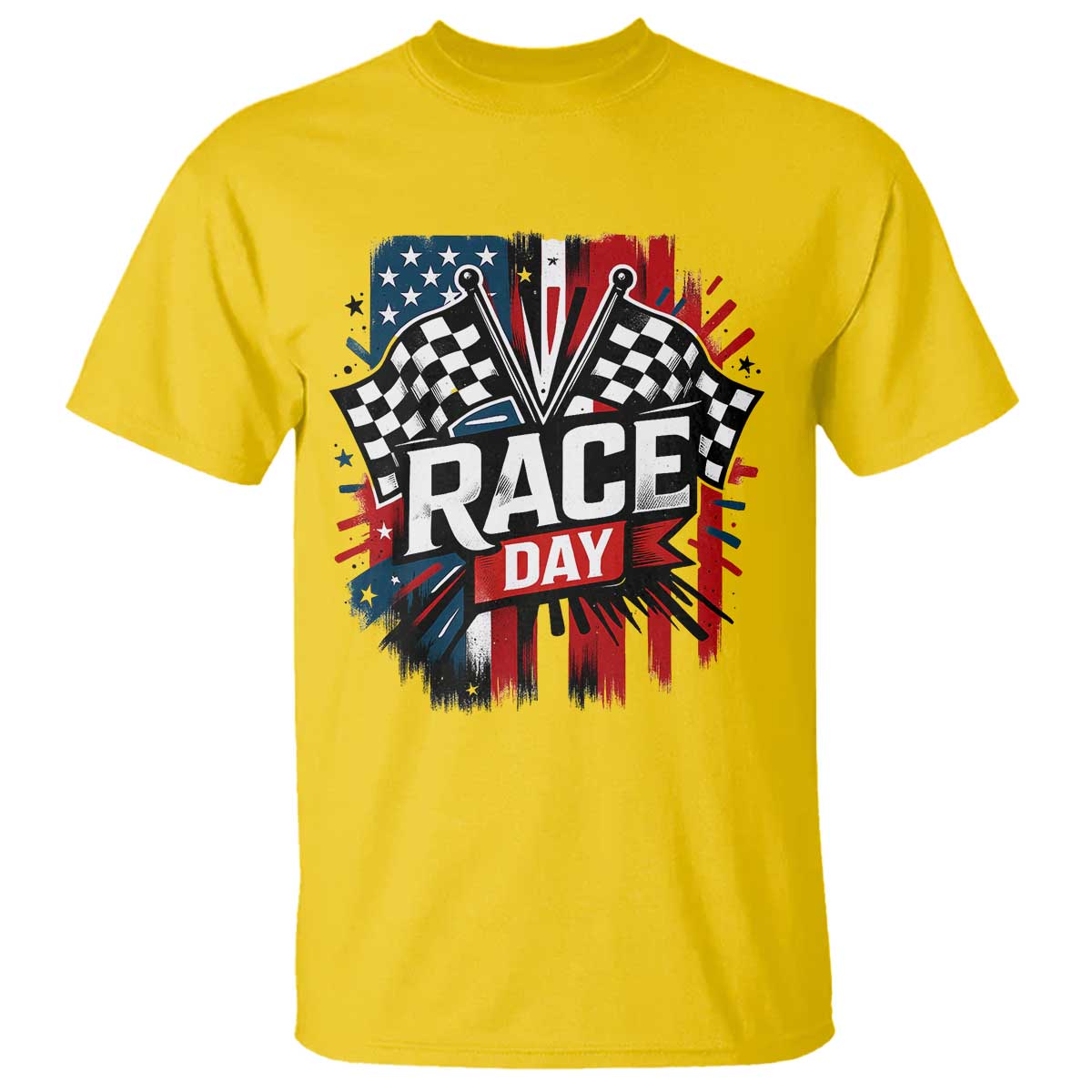 Checkered Flag Racing T Shirt Race Day Team Lover TS14 Daisy Print Your Wear