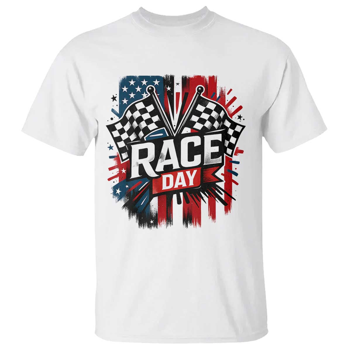 Checkered Flag Racing T Shirt Race Day Team Lover TS14 White Print Your Wear